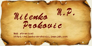 Milenko Proković vizit kartica